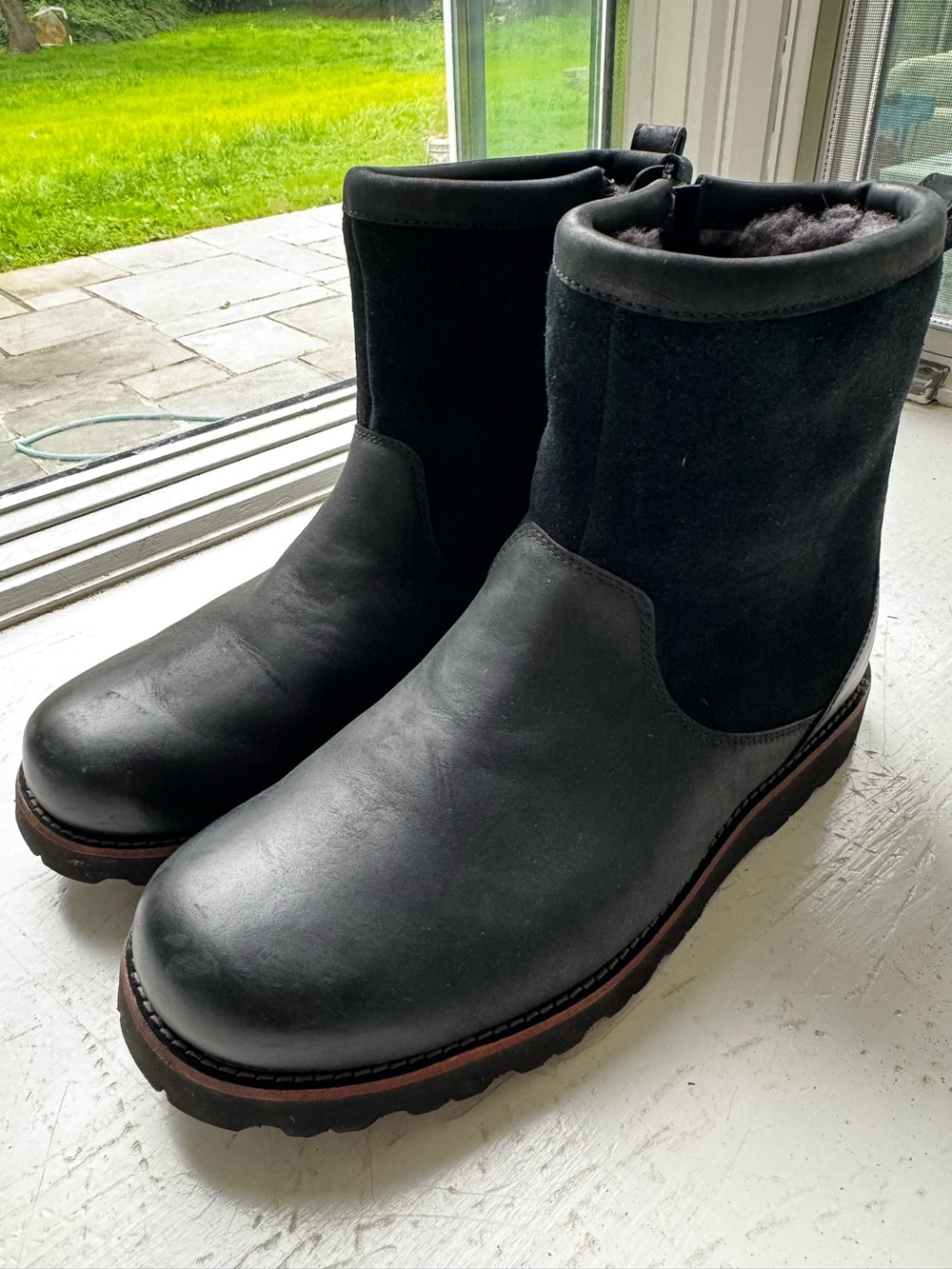 UGG Men's Black Leather & Suede Ankle Boots